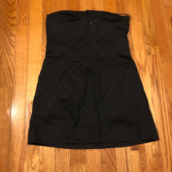 Intermix Strapless Button Down Short Dress Black Sz S - Picture 3 of 3